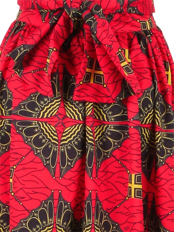 African Print Multiway Maxi Traditional Dress Red